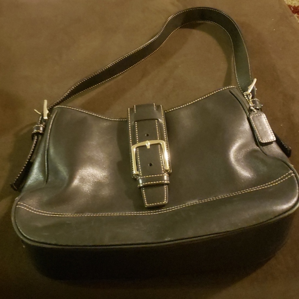 Coach black leather purse